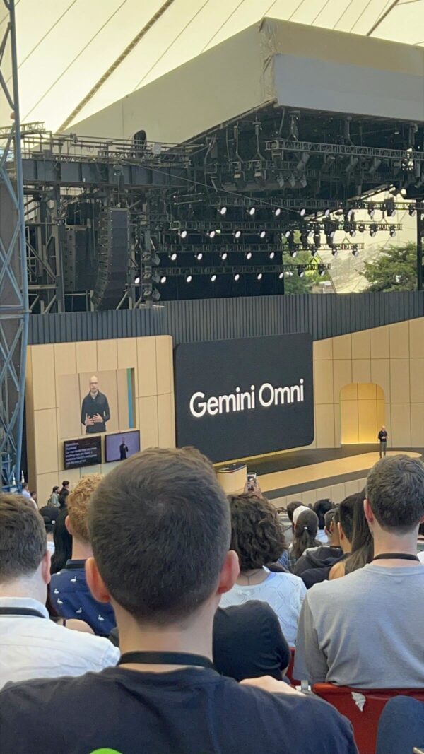 Gemini Omni announced on stage at Google I/O 2026 keynote.